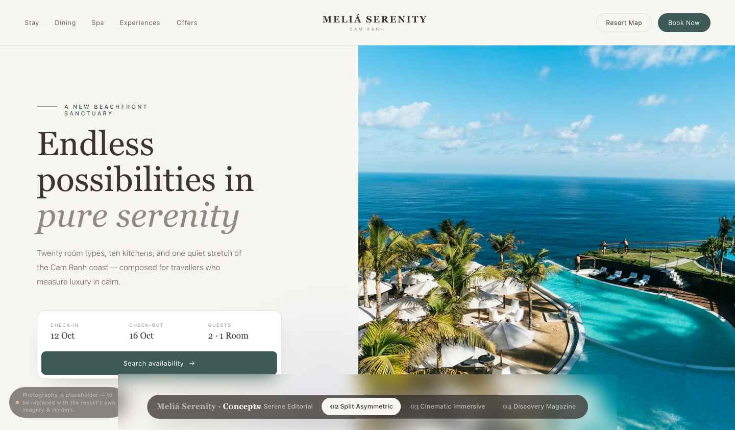 Serene Editorial homepage concept