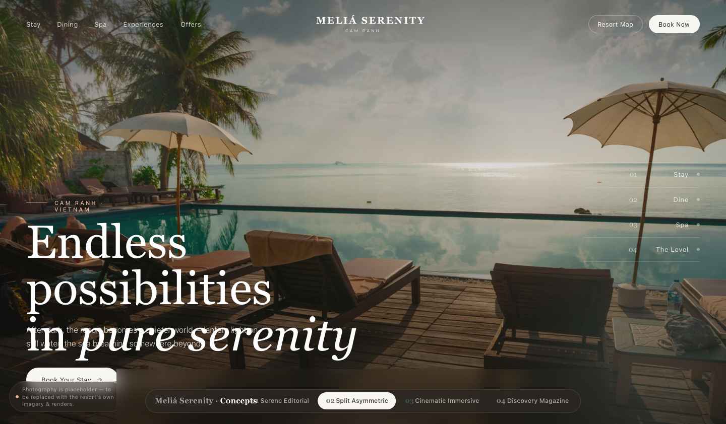 Cinematic Immersive homepage concept