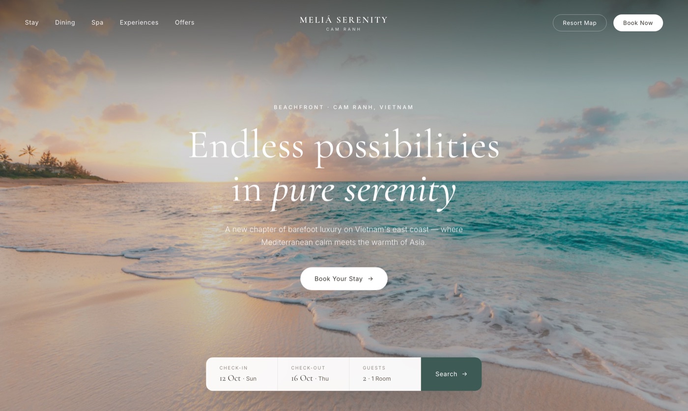 Serene Editorial homepage concept
