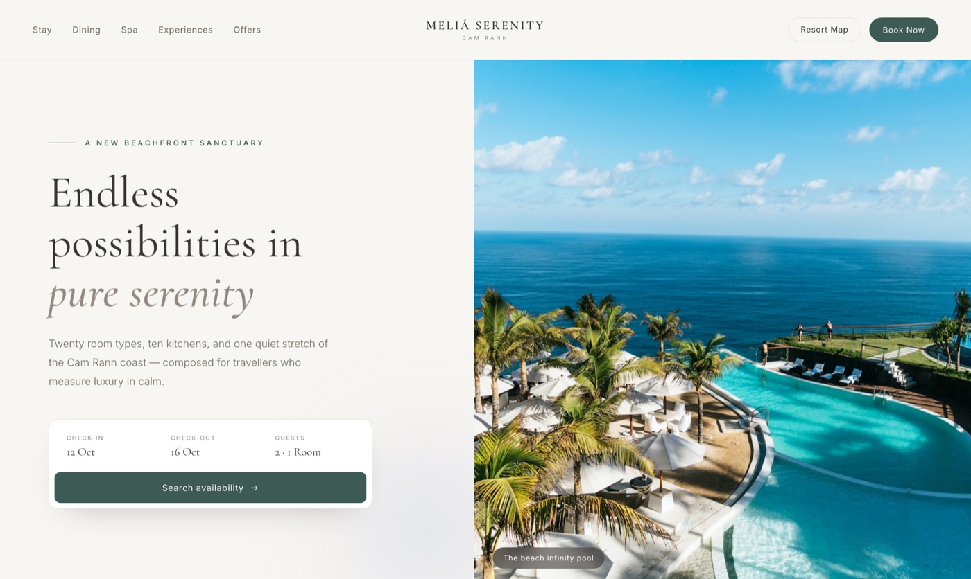 Split Asymmetric homepage concept