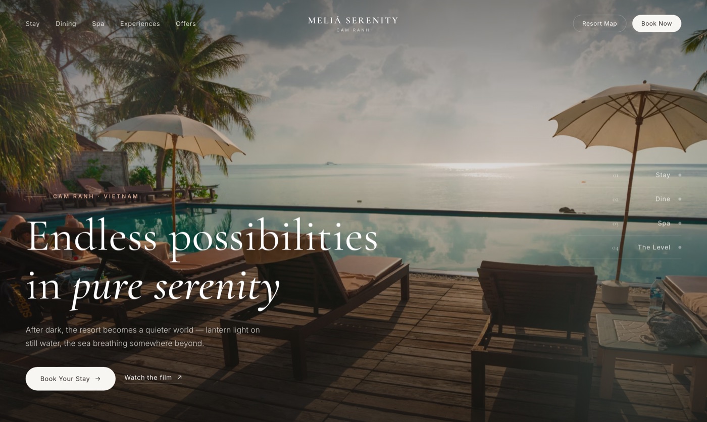 Cinematic Immersive homepage concept
